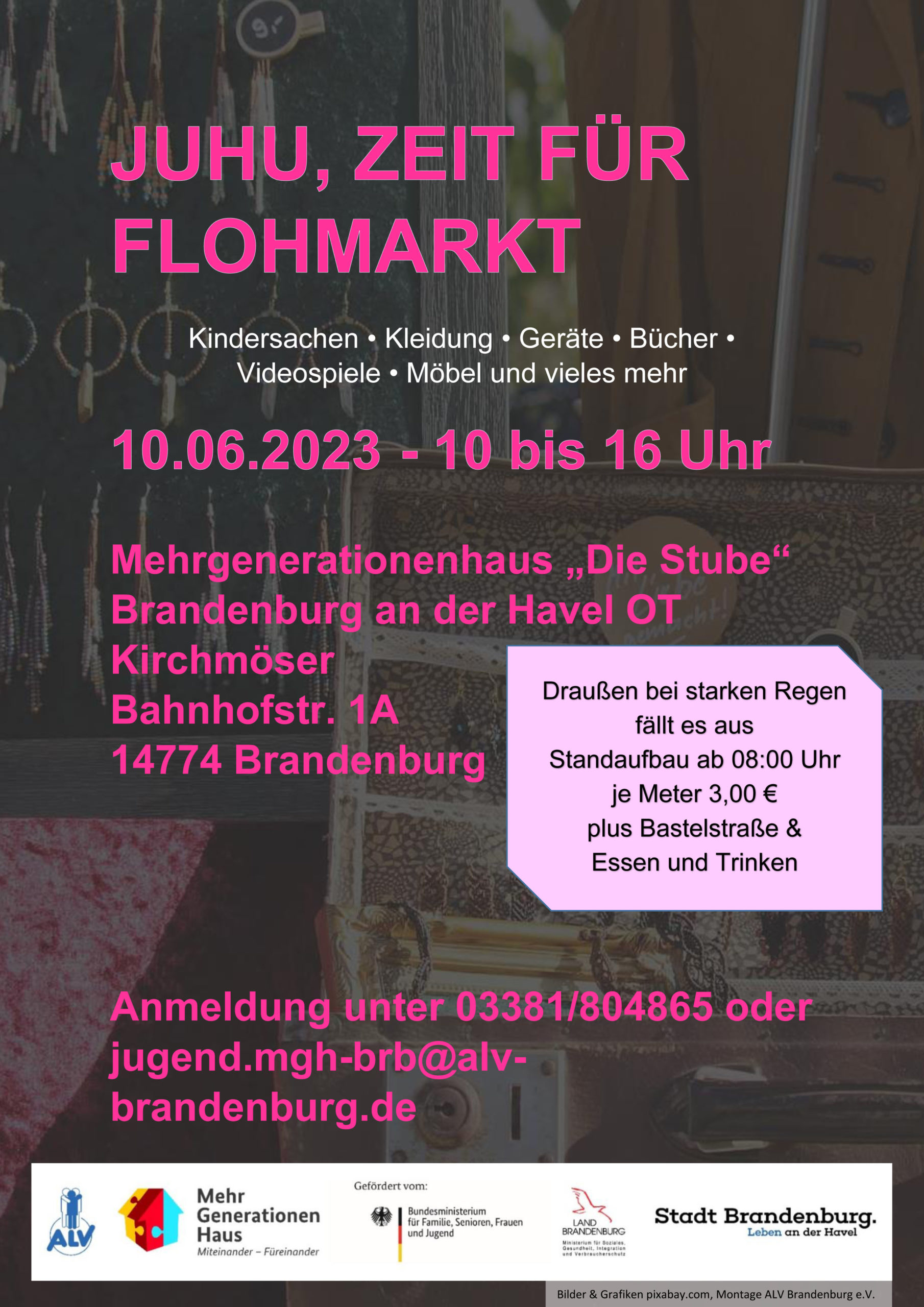 MGH "Die Stube" Flohmarkt am 10.06.2023 Brandenburg live