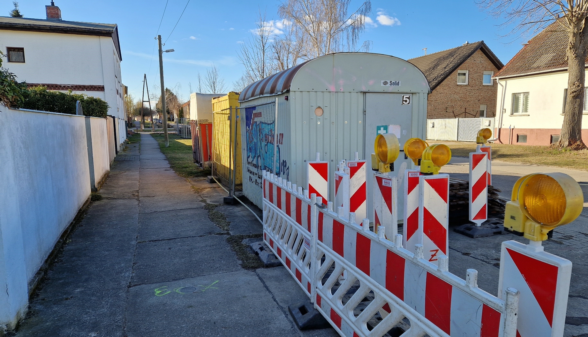 Schmerzke_Fußweg_Baustelle Schmerzke_Fußweg_Baustelle