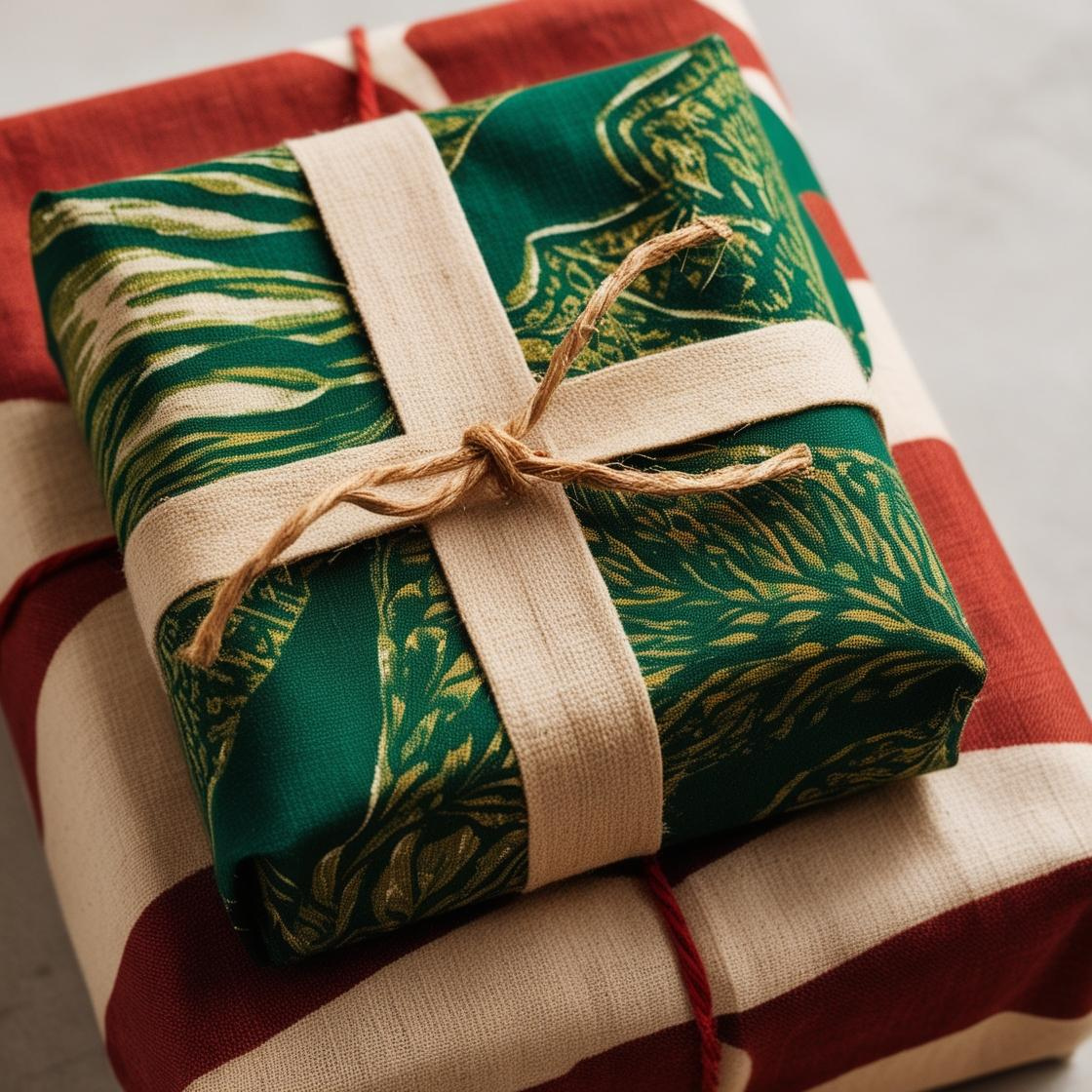Weihnachtsgeschenk_nachhaltig_im_Tuch_verpackt