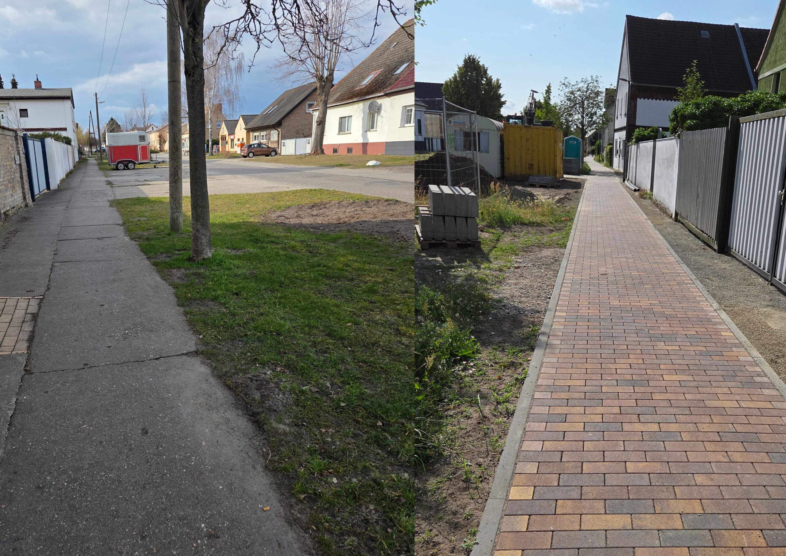 Gehweg_Schmerzke_vorher_nachher Gehweg_Schmerzke_vorher_nachher